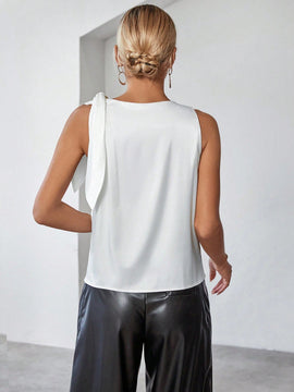 Prive Blusa Sin Mangas Con Nudo En El Hombro