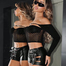 X Breakaway  ICON Shorts De Mujeres Con Hebilla Metalica Recortada Estilo Y2k
