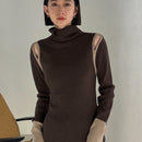 FRIFUL Jersey De Cuello Alto De Manga Larga Para Mujer