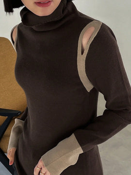 FRIFUL Jersey De Cuello Alto De Manga Larga Para Mujer