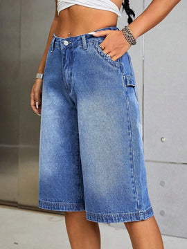 EZwear Shorts en mezclilla con bolsillo oblicuo