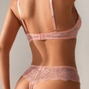 Conjunto Romantico De Sujetador Y Braguita De Encaje