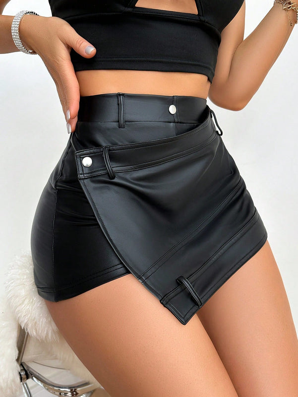 Slayr Falda Pantalon Con Dobladillo Irregular Para Mujer