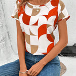 Blusa De Cuello Redondo Para Mujeres Con Dee De Giro Y Recorte En La Espalda