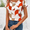 Blusa De Cuello Redondo Para Mujeres Con Dee De Giro Y Recorte En La Espalda