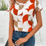 Blusa De Cuello Redondo Para Mujeres Con Dee De Giro Y Recorte En La Espalda