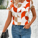 Blusa De Cuello Redondo Para Mujeres Con Dee De Giro Y Recorte En La Espalda