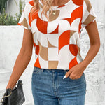 Blusa De Cuello Redondo Para Mujeres Con Dee De Giro Y Recorte En La Espalda