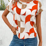 Blusa De Cuello Redondo Para Mujeres Con Dee De Giro Y Recorte En La Espalda