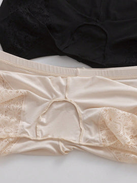 2 Piezas Pantalones Cortos De Seguridad De Encaje Para Mujer, Ropa Interior De Tres Cuartos