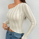 PETITE Camiseta De Mangas Largas Con Cuello Asimetrico Para Mujer
