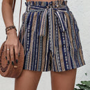 LUNE Pantalones Cortos De Mujeres Estilo Festivo Y Patron Geometrico