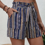 LUNE Pantalones Cortos De Mujeres Estilo Festivo Y Patron Geometrico