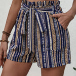 LUNE Pantalones Cortos De Mujeres Estilo Festivo Y Patron Geometrico