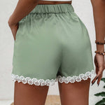 LUNE Pantalones Cortos Con Ribete De Encaje Para Mujer