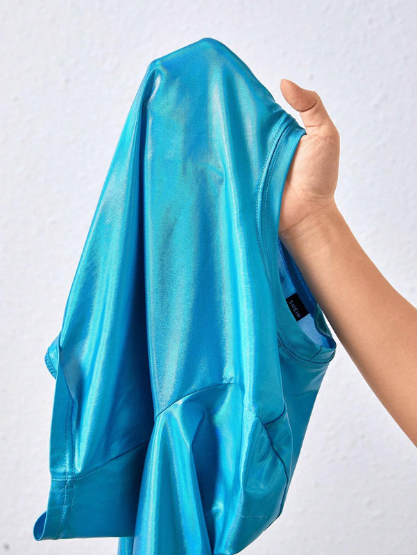 Camiseta Corta Y Brillante Para Mujer