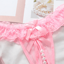 1 Pieza Lenceria Sexy Con Detalle De Perla Y Entrepierna Abierta Con Encaje