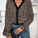 Frenchy Camisa Impresa Para Mujer Con Encaje