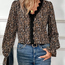 Frenchy Camisa Impresa Para Mujer Con Encaje