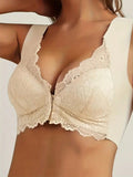 Sujetador Push-up Con Cierre Frontal De Encaje Para Mujer, Ropa Interior Sexy Para Dormir, Talla D