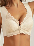Sujetador Push-up Con Cierre Frontal De Encaje Para Mujer, Ropa Interior Sexy Para Dormir, Talla D