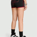 ROMWE Street Life Mini Shorts De Yoga Para Entrenamiento En Estilo Callejero Con Estampado De Arana Y Estrella Y Cintura Elastica