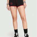 ROMWE Street Life Mini Shorts De Yoga Para Entrenamiento En Estilo Callejero Con Estampado De Arana Y Estrella Y Cintura Elastica