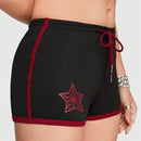 ROMWE Street Life Mini Shorts De Yoga Para Entrenamiento En Estilo Callejero Con Estampado De Arana Y Estrella Y Cintura Elastica