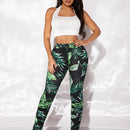 SXY Pantalones Anchos Acampanados Estilo Bohemio Para Mujeres Con Estampado De Plantas Para Vacaciones O Tiempo Libre Y Detalles De Volantes Y Rajas