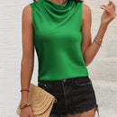 Clasi Blusa Sin Mangas Con Cuello Drapeado