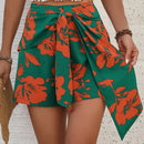 VCAY Shorts Estampados Florales Para Mujer Con Lazo Frontal