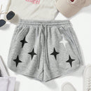 EZwear Shorts De Cintura Con Cordon Y Diseno Gris