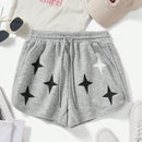 EZwear Shorts De Cintura Con Cordon Y Diseno Gris