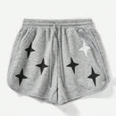 EZwear Shorts De Cintura Con Cordon Y Diseno Gris