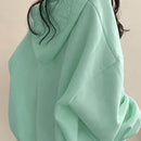 Ezwear sudadera con capucha casual de mujer con bordado de letras, para otono/invierno