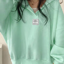 Ezwear sudadera con capucha de manga larga informal con estampado de letra, hombros caidos y cordon, para otono