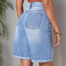 LUNE Shorts Vaqueros Con Dobladillo Deshilachado Y Detalle Desgastado Para Mujer