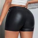 SXY Falda Corta De Mezclilla De Color Solido Envuelta Para Mujer