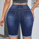 SXY Shorts De Mezclilla Rasgados Ajustados De Mujer