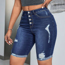 SXY Shorts De Mezclilla Rasgados Ajustados De Mujer