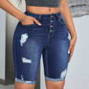 SXY Shorts De Mezclilla Rasgados Ajustados De Mujer