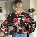Frenchy Camisa De Cuello Cuadrado Con Estampado De Rosas Para El Dia De San Valentin O Bodas