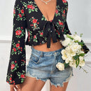 WYWH Camisa De Manga Larga Con Estampado De Flores Para Mujer