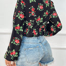 WYWH Camisa De Manga Larga Con Estampado De Flores Para Mujer