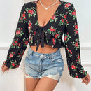 WYWH Camisa De Manga Larga Con Estampado De Flores Para Mujer
