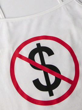 Top De Tanque De Camisola Impreso Con Logotipo Para Mujer