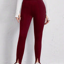 EZwear Leggings De Color Solido Para Mujer Con Diseno De Abertura En La Pierna