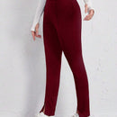 EZwear Leggings De Color Solido Para Mujer Con Diseno De Abertura En La Pierna