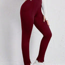 EZwear Leggings De Color Solido Para Mujer Con Diseno De Abertura En La Pierna