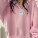 Ezwear sudadera con capucha de manga larga informal con estampado de letra, hombros caidos y cordon, para otono